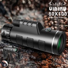 80X100 Zoom Optical HD Lens Monocular Telescope Tripod Clip for Cell Phone