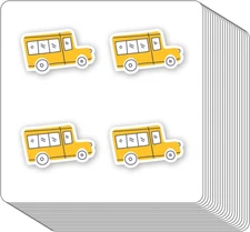 School Bus Stickers 1In for Scrapbooking, Arts, Craft, Kids DIY, Calendars Journ