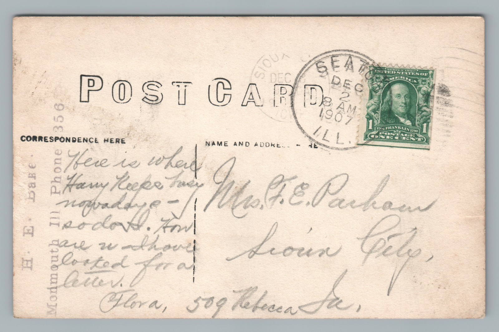 Seaton IL Train Depot RPPC Mercer County Illinois—Railroad Station Photo 1907 eBay