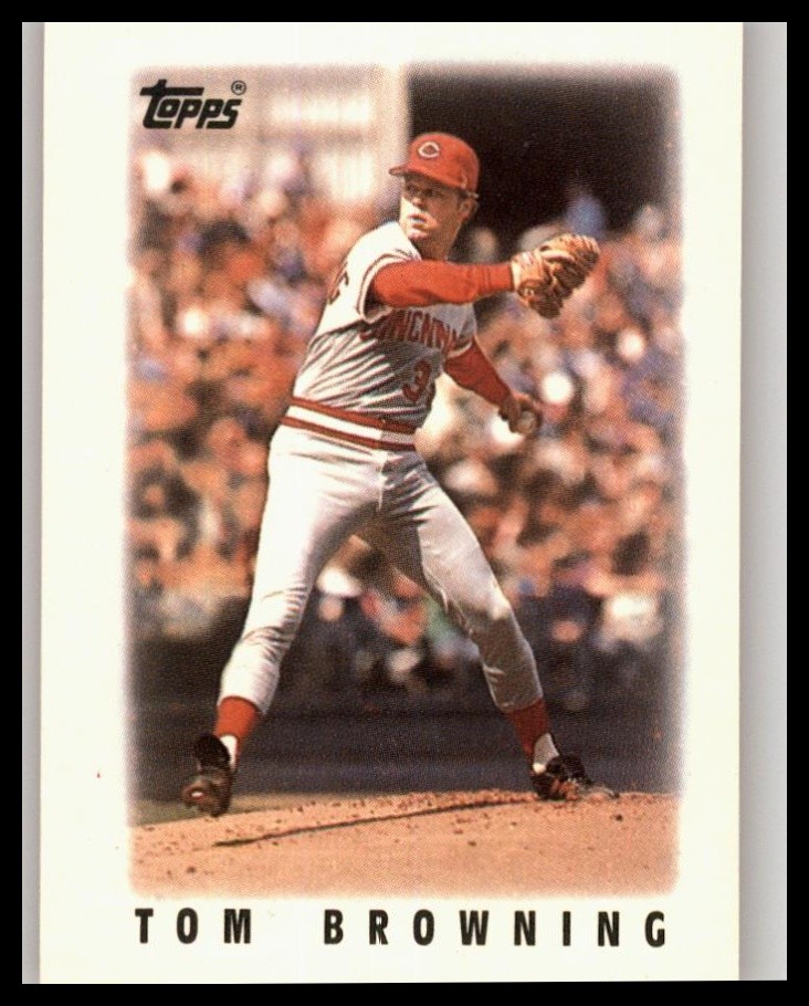 1986 Topps Major League Leaders Minis #40 Tom Browning
