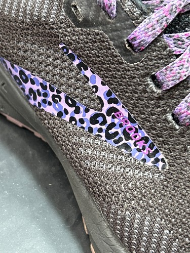 Brooks Revel 5 Womens Running Shoes 6.5 Black & Purple Leopard Print Mesh Lightw - Picture 3 of 9