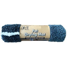 Alfombrilla azul para secado de mascotas For The Love of Pets absorbe eficientemente agua, barro y suciedad