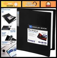 30-Pocket Heavy Duty Art Portfolio Binder 9x12, Clear Plastic Sleeves, Document