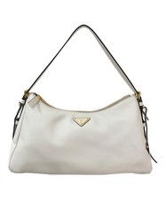 Prada Large 1BC228 Leather White Shoulder Bag TFB526