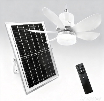 18.1'' Solar Ceiling Fan Light with Battery Built-In 10000Mah Powered, Portable R