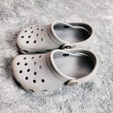 Crocs Classic Clogs Kids 9 Gray Slip On Sandals Shoes Water