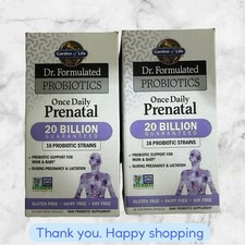 FOR 2 Garden of Life Dr. Formulated Probiotics Once Daily Prenatal 30 Caps NEW