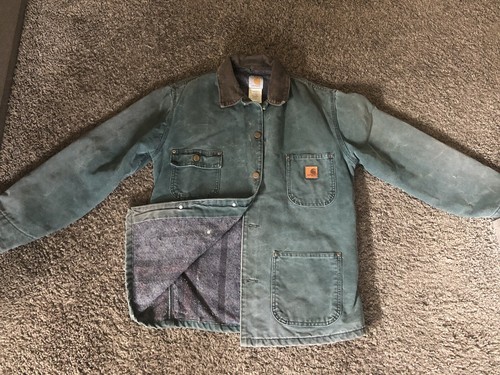 Vintage Carhartt C02 HTG Green Chore Coat Small