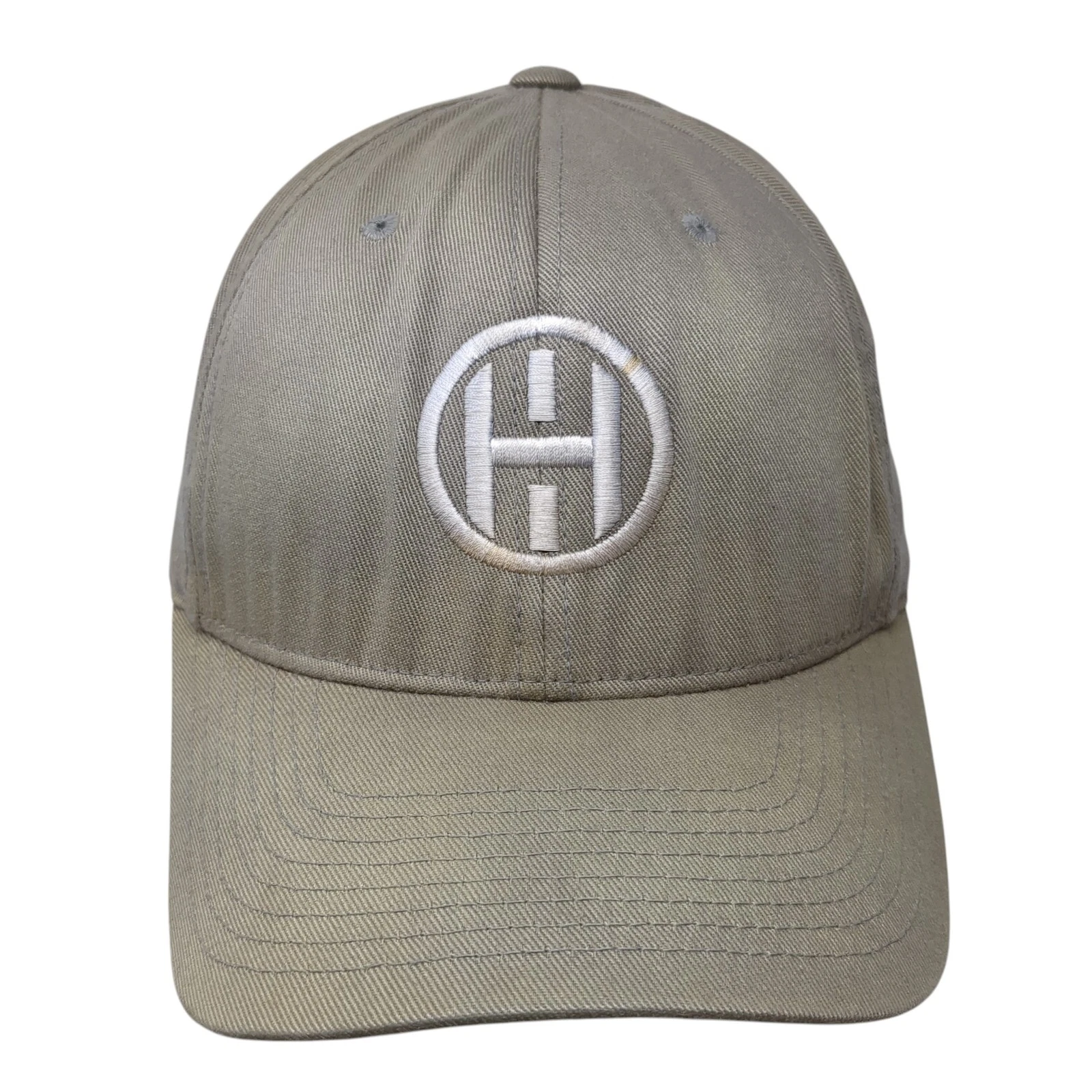 Yupoong Fitted Baseball Hat Brown Medium Embroidered Logo Flexfit