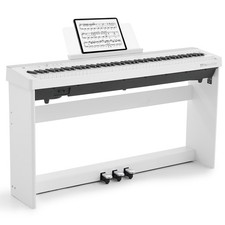 MUSTAR White 88Keys Fully Weighted Digital Piano Graded Hammer Action Keyboard