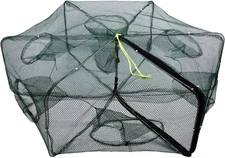 Portable Folded Fishing Net, Easy Use Traps Cage Baits Cast Mesh Trap for Minnow