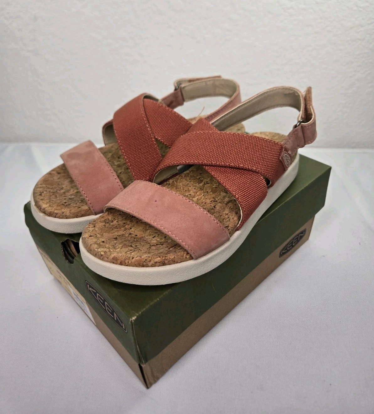 Sandali donna KEEN Elle Crisscross taglia 6 5 sughero argilla cotto