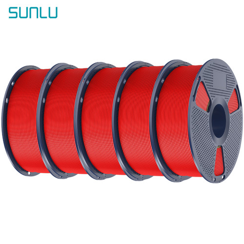 SUNLU 5KG PETG Filament 1.75mm toughness Neatly Wound Filaments 1KG Spool Red