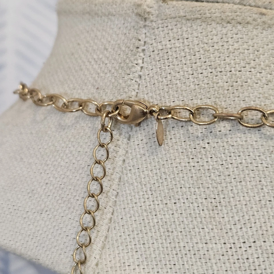 Collar de cadena AVON naranja coral y salmón tono oro rosa Foto 3 de 3