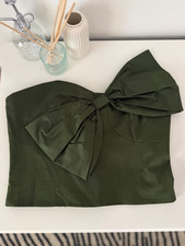 Hutch Strapless Bow Top in Olive Green Size L...