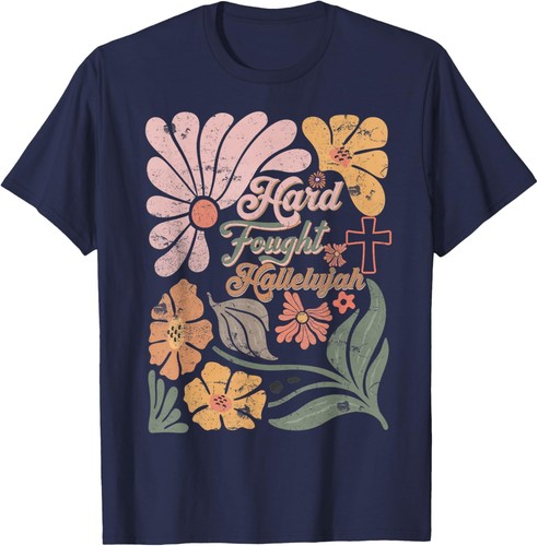 Boho Retro Christian Hard Fought Hallelujah Herren Damen T-Shirt Hoodie