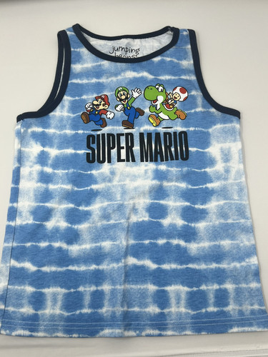 Jumping Beans Jungen Tanks Größe 7 Farbe blau/weiß lizenziert Super Mario Bros.