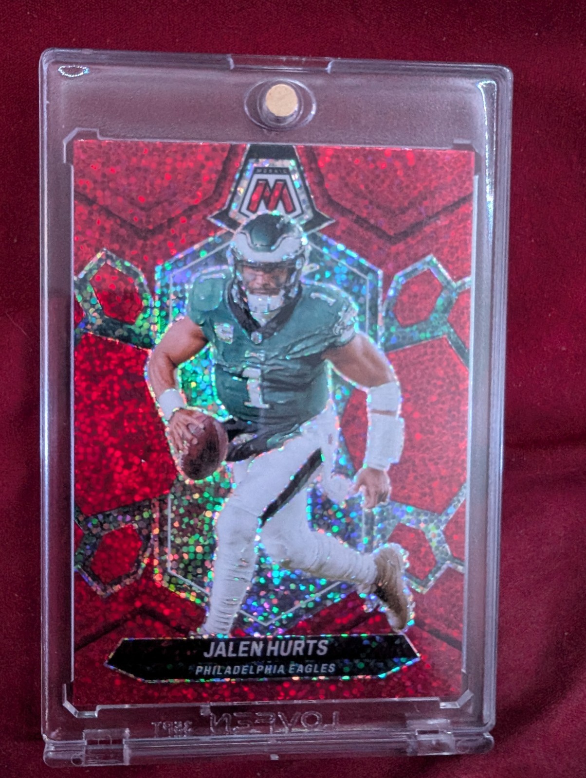 2024 Panini Mosaic Jalen Hurts Red Sparkle SSP #176 Philadelphia Eagles Prizm