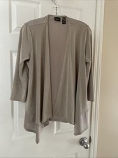 Chicos Travelers women Gorgeous Taupe  Open Front Beautiful Cardigan Sz 0