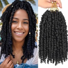 Zoewan Passion Twist Crochet Hair 10 Inch 6 Packs Pre-Twisted, Pre-Looped, Wavy,