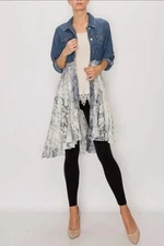 Cottagecore Lace Denim Jacket 