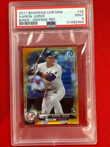 2017 Bowman Chrome Mini Aaron Judge Orange Refractor /25 SSP PSA 9 Rare Rookie