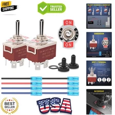 4Pin Reverse Polarity Toggle Switch 2PCS 12V Momentary Rocker Switches 30A On...