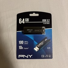PNY 64 GB Elite USB 3.2 100MB/s Flash Drive - P-FD64GELT-GE