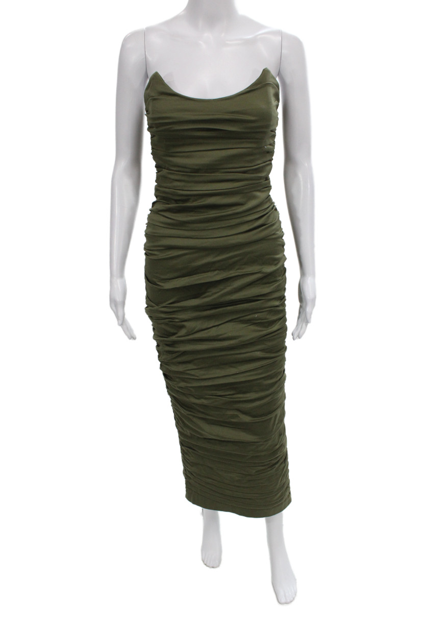 Miaou Women Bodycon Slip Dress Green Sleeveless Midi Zip Size SFree Shipping in US $100+ Orders | $6.95 Orders Below