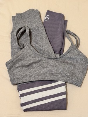 Bombshell Sportswear Women's Gray Activewear Set Sports Bra & Leggings XS