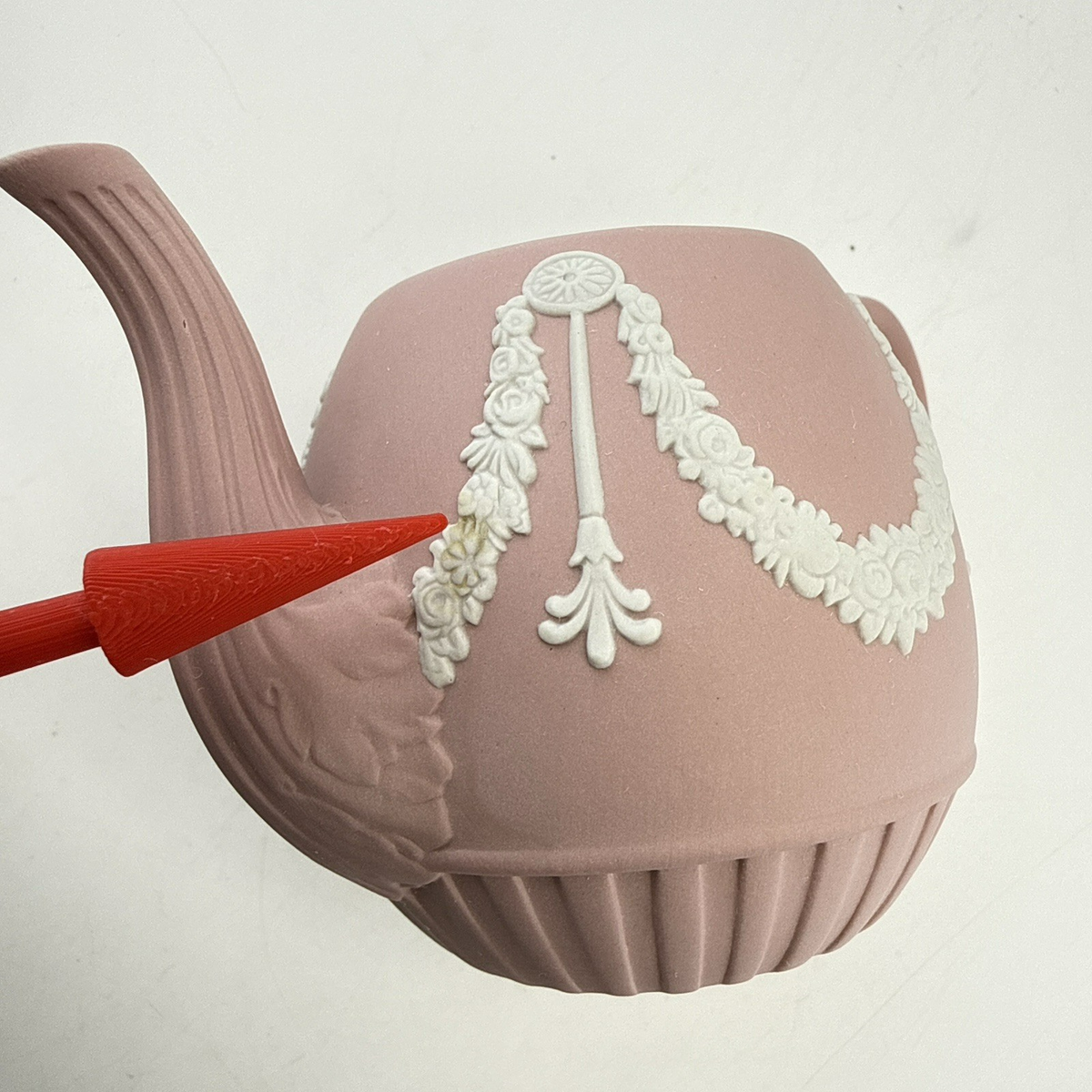 Wedgwood Pink Jasperware Mini Teapot w/ Lid England 3.75