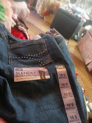 Lee Slender Secret Bootcut Jeans womens 10 S Blue Denim Pants Lower On  stretch