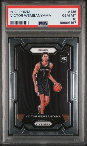 🔥 2023 PANINI PRIZM VICTOR WEMBANYAMA PRIZM #136 ROOKIE RC GEM MINT PSA 10 🔥