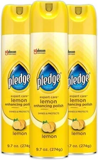 Pledge Enhancing Polish, Furniture & Wood Spray, Lemon 9.7 Ounce (Pack of 3) 