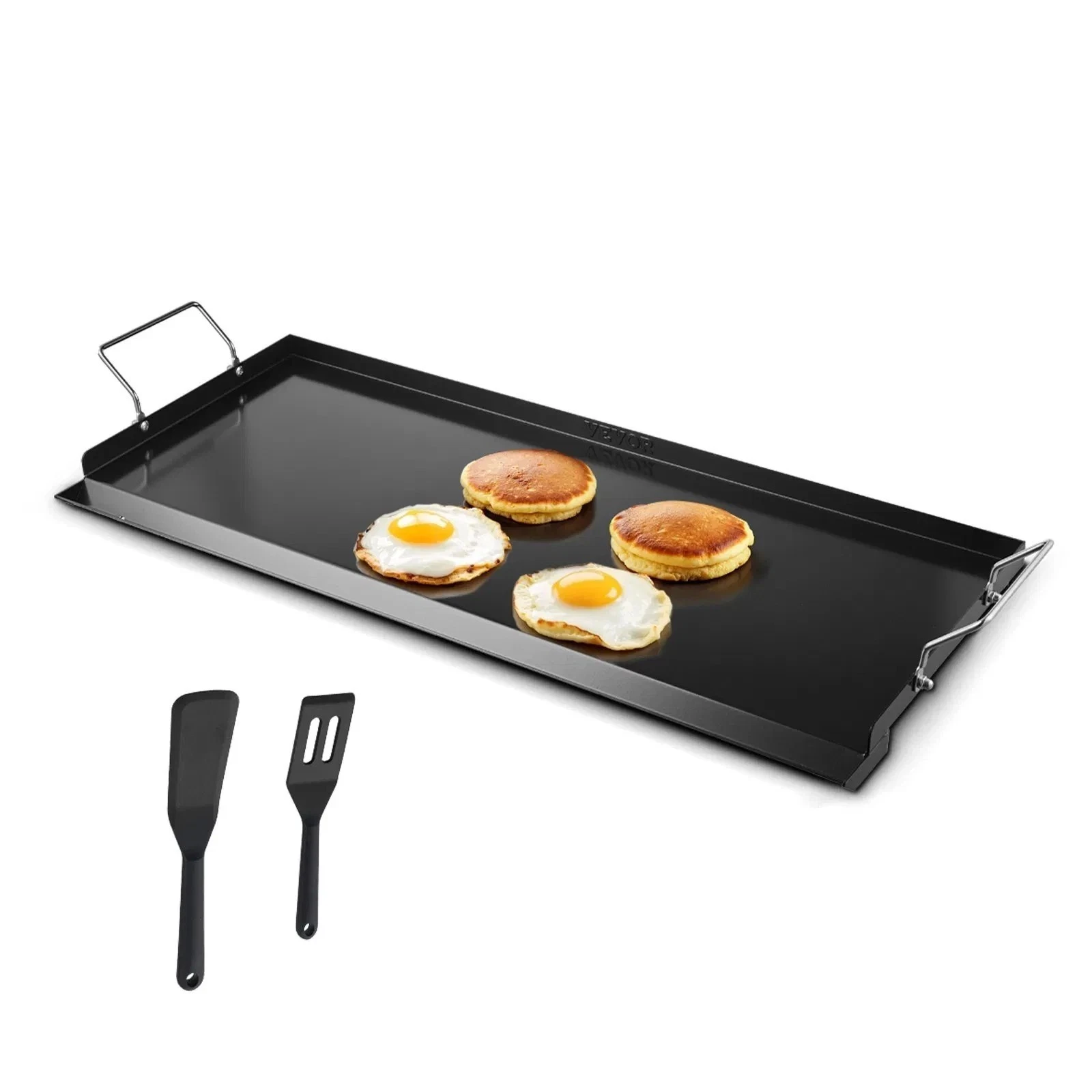 Carbon Steel Griddle, 32x14 inch Universal Flat Top Rectangular Plate, Gas Grill