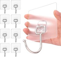 Charfia 8X Selbstklebende Haken Transparent Extra Stark 15Kg Wandhaken