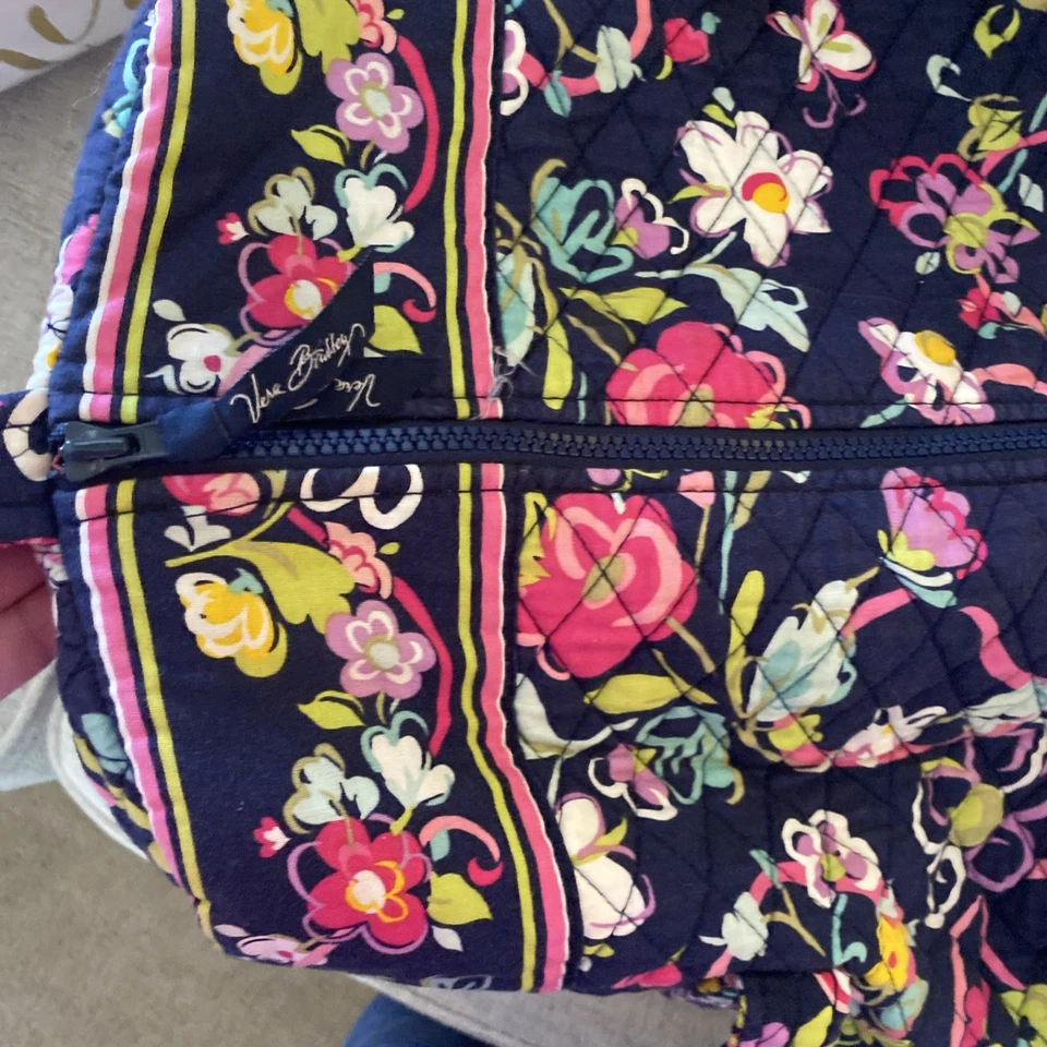 Vera Bradley ленты 22» темно-розовый цветочный печать хлопок выстеганная спортивная сумка - Изображение 3 из 4