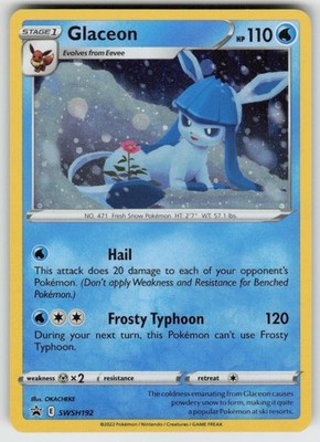 Glaceon SWSH192 Holo Promo Sword & Shield Promo Pokemon Holo Near Mint