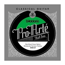 D'Addario Pro-Arte Rectified Clear Nylon Classical Guitar Half Set, Moderate