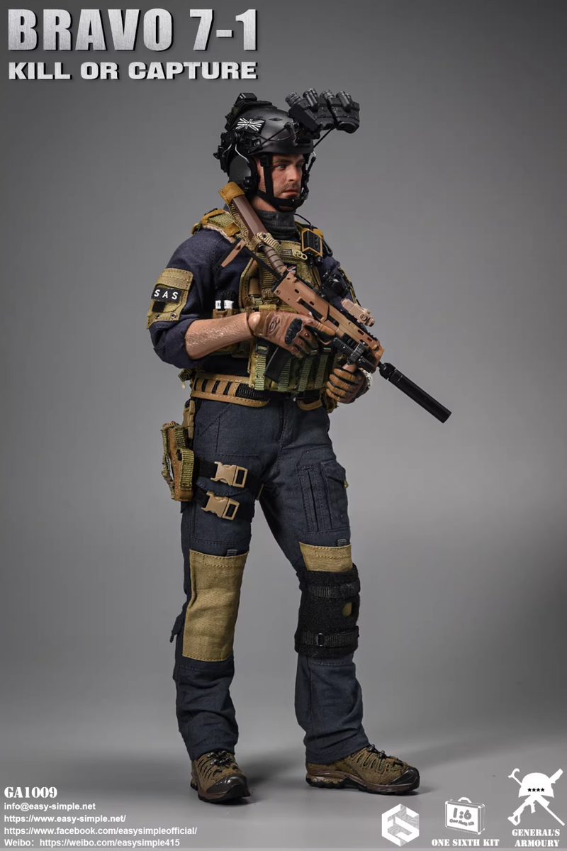 Easy&Simple GA1009 1/6 Call of Duty BRAVO 7-1 SAS Soap Action 