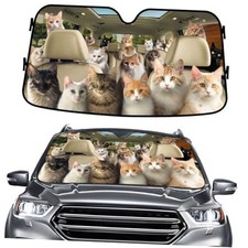 Group Funny Windshield Sun Shade for Car SUV Truck 55x30 Size S Cute Cat