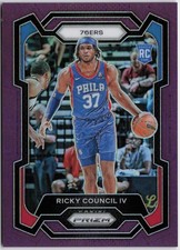 2023-24 Panini Prizm #294 Ricky Council IV Prizms Purple #/99 RC Rookie