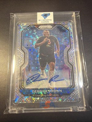 Derrick Brown 2020 Panini Prizm No Huddle Disco Prizm Auto Rookie RC PANTHERS