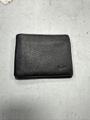 Vtg 90 s Style Mens Black Genuine Leather NIKE wallet