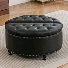 PU Ottoman Storage Footstool Bench Side Table Coffee Table Multi Function Home