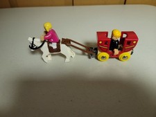 Brio Wooden Wild West Red Carriage Coach w Custom Horse Figures Please Read