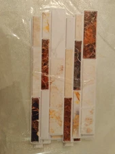 LOT OF 48 PCS  Self Adhesive Brown and White Wall Tile, 12x12 in.