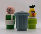 Vintage Fisher Price Little People Sesame Street Bert Mr Hooper Oscar VG #1
