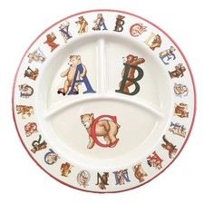 Tiffany  Co Alphabet Bears Child's Divided Plate Porcelain Japan 1994 Vintage