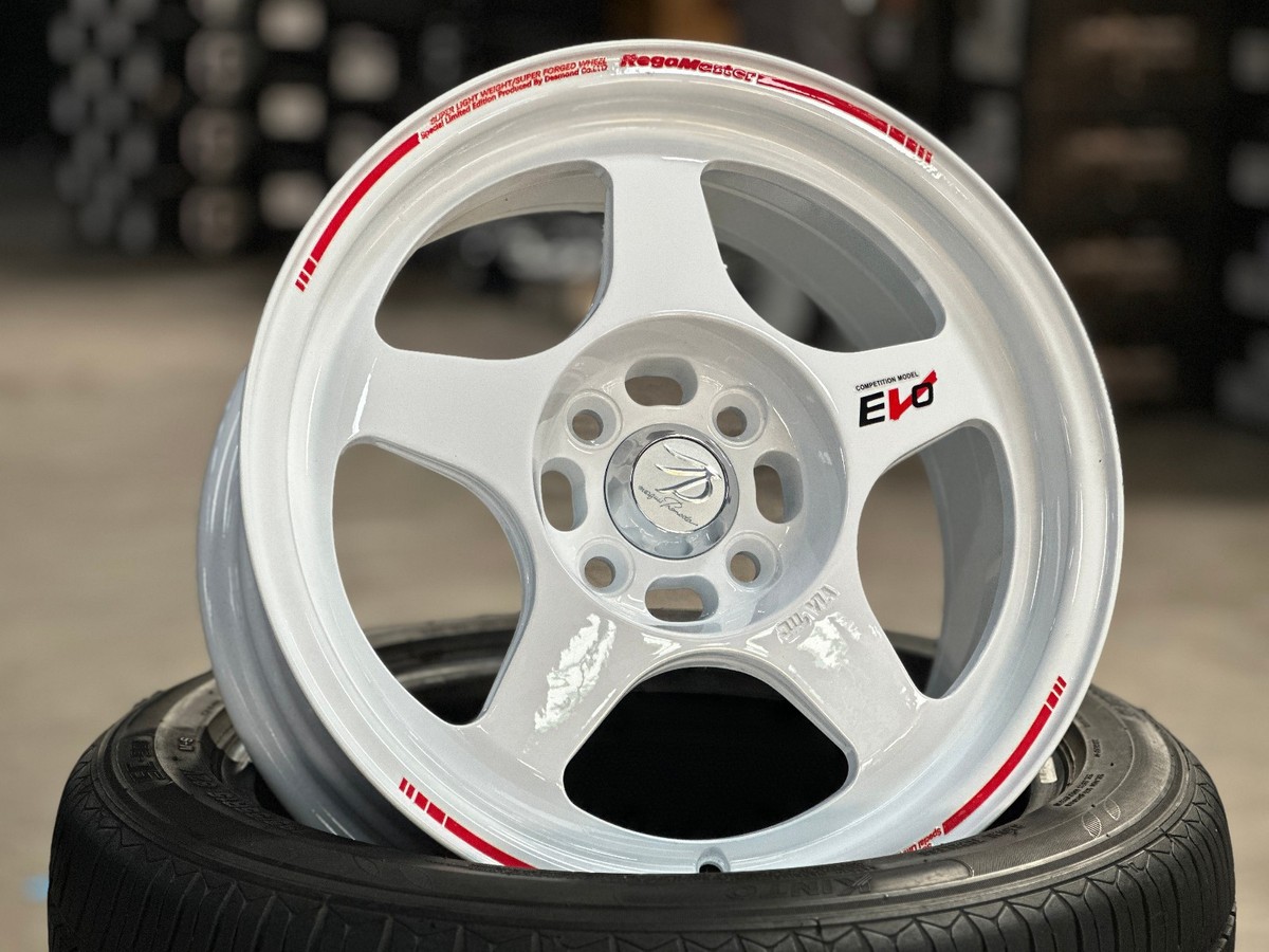 New 15x7 ET35 XOX EVO Regamaster WHITE Rim Honda Fit Jazz 4x100 (4